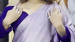 dusky marathi girl sexy navel felshy tummy in blue violet saree2