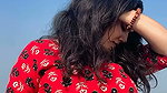 fleshy deep navel on punjabi lady in red dress2
