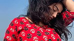 fleshy deep navel on punjabi lady in red dress2