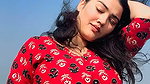 fleshy deep navel on punjabi lady in red dress2