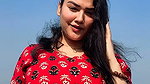 fleshy deep navel on punjabi lady in red dress2