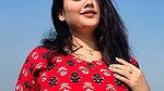 fleshy deep navel on punjabi lady in red dress2