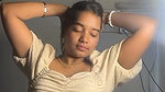 hot sexy curvy girl wth eblly chain in white dress 22