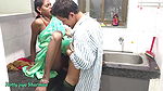 stepsister pussy hard fucked by her step brother she is wearing a saree in kitchen p1080