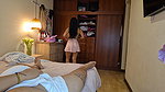 I masturbate watching my stepsister take a bath and then I fuck her hard until I cum in her mouth