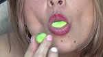 Impressive!! I Play and Swallow Huge Round Candies in the Shape of Melons