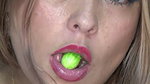 Impressive!! I Play and Swallow Huge Round Candies in the Shape of Melons