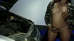 Latin stepsister seduces male mechanic from Greece imitating Arab sex