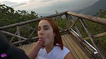 My horny STEPSISTER loves blowing outdoor! she loves my CUM! Abella Olsen