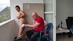 STEAMY OUTDOOR MASSAGE WITH ADAMANDEVE AND LUPO
