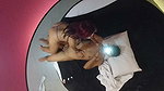 wife dancing and seducing virgin boy with a sexy micro thong and sucking his cock hard before he cums inside her