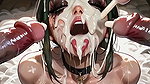 A whore bitch bathing from thick loaded cumshot
