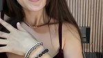 Sultry Brunette Teases In Velvet Bra – Hair Clips & Seductive Moves 2