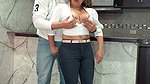 At Home Bored Hot Latina MILF Sucks Me, I Fuck Her in the Living Room and She Eats Cum From the Broken Condom