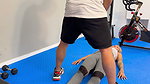 Atina fucks her yoga teacher at the gym and he cums in her pussy