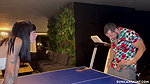 Babe loses at strip ping pong and gets dominated