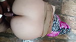 Brother-in-law is hitting his sister-in-law in a petticoat blouse dog-style sister-in-law’s ass from the backyard