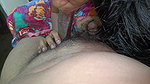 Submissive Busty Redhead Sucking with desire Deepthroat and blowjob sloppy Big tits Close up