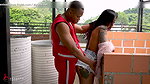 A construction worker inserts his large penis into his busty boss on a terrace – Brandon Cruz & Mariana Martix