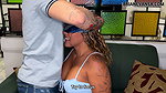 Ebony-assed goddess Carla Morelli hosts a racy interracial podcast with Brian Evansx