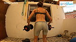 Exercising with satin pants