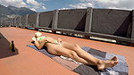Hd cam of my roommate in the sun in micro bikini