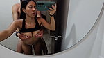 Horny stepdaughter wants to record herself having sex in the bathroom