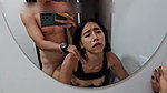 Horny stepdaughter wants to record herself having sex in the bathroom