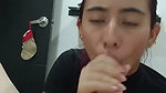 hot guy lets his stepsister in and gives her good oral sex until he cums in her mouth