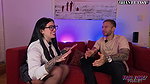 Melthoney sucks her feet and busts her big ass after an interview with Brian Evansx
