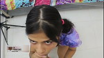 Passionate Blowjob From Beautiful Latina Brunette with Perfect Body! I Make It Run with My Tongue