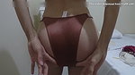 Schoolgirl try on different satin panties victoria secret