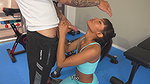 Sexy ebony teen girl 19 lose virginity with her coach on the gym