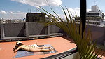 Taking a sunbath in a micro bikini dirty eyes