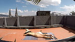 Taking a sunbath in a micro bikini dirty eyes