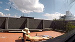 Taking a sunbath in a micro bikini dirty eyes