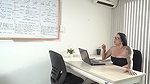 The Busty Latina Boss Uses Her Young Employee’s Huge Black Cock, Sucking It Until He Explodes All Over Her