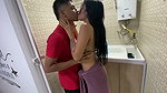 This beautiful skinny girl loves to suck my cock and I fuck her in the laundry room until she orgasms