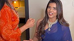 Actress Aishwarya Rajesh sexy cleavage show in blue transparent saree (2)