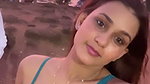 busty desi lady cleavage in blue top (2) 2