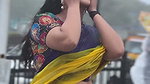 hyderbadi lady sexy navel in yellow saree (2) 2