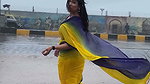 hyderbadi lady sexy navel in yellow saree (2) 2