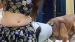 sexy desi lady hot navel in blue costume (2) 2