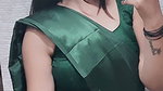 sexy desi lady open deep navel in green saree (2) 2