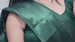 sexy desi lady open deep navel in green saree (2) 2