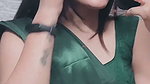 sexy desi lady open deep navel in green saree (2) 2