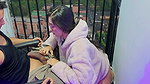 Hardcore sex on the balcony while neighbors watch us