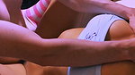 Her friend’s stepmother was so busty that she couldn’t stop looking at her breasts, and she noticed