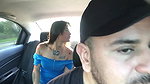 Hot girl masturbates in Uber driver’s car