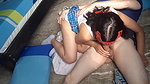Hot school girl busty babe make him cum twice when sucking and riding hard his dick after school